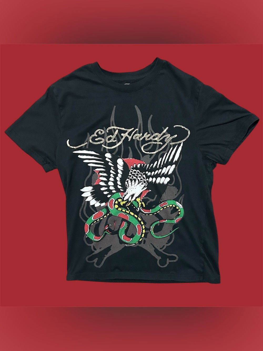 Vintage Ed Hardy Eagle Snake American Traditional Tattoo Graphic Tee - Small